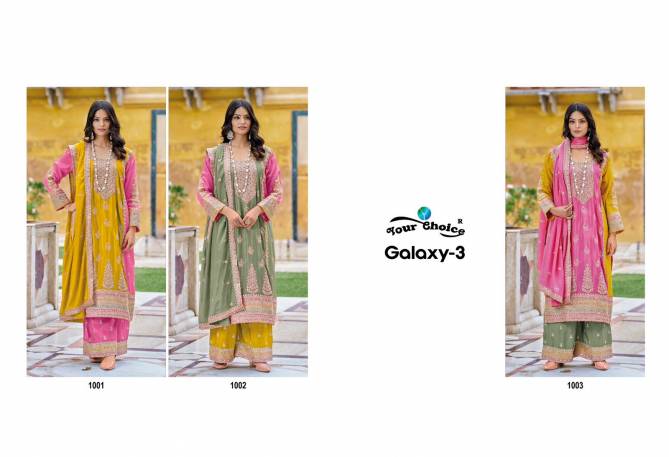 Galaxy 3 By Your Choice Heavy Pure Chinon Wedding Wear Readymade Suits Wholesale Online
